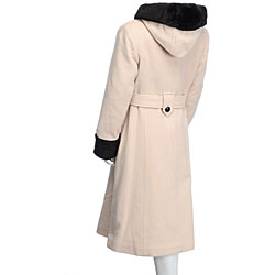 Rothschild Girl's Wool Coat with Faux Fur Trim
