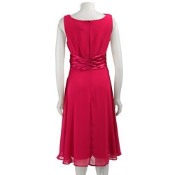 Connected Apparel Women's Tie-shoulder Ruched Dress