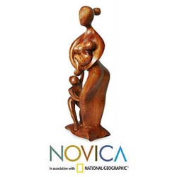 Wood 'Abstract Family' Statuette (Indonesia)