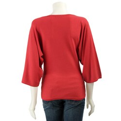 Cyrus Women's 3/4-length Dolman-sleeve Sequin Top