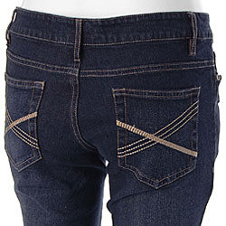 Suite Brand Junior's Stitch Pocket Flare Leg Jeans