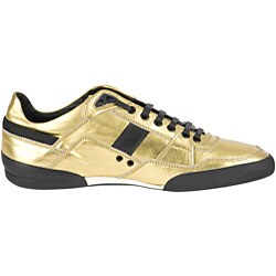 Christian Dior Men's Metallic Gold Flat Sneakers