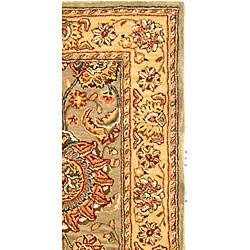 Handmade Treasures Taupe/ Beige Wool and Silk Runner (2'3 x 8')