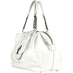 Fendi 'Baulotto' White Patent Leather Handbag