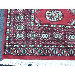 Pakistani Pak Bokhara Hand-knotted Red Rug (4' x 6')
