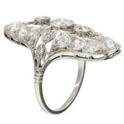 Platinum 3ct TDW Diamond Deco Period Antique Ring