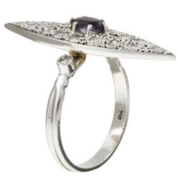 18k Gold Sapphire and 7/8ct TDW Cocktail Ring (K, I1)
