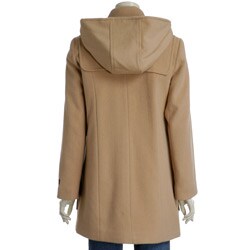 Larry Levine Hooded Camel Hair Duffel Women's Coat