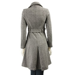 Last Kiss Women's Tweed Herringbone Trench Coat
