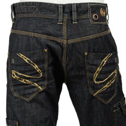Syn Men's Dark Wash Utility Cargo Jeans