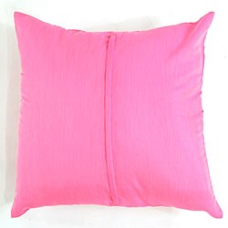 Decorative Pleated Pink Cotton Cushion Cover