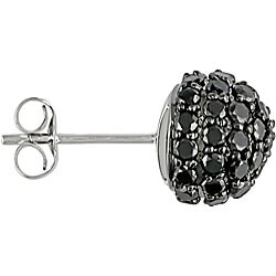 14k White Gold 2 1/3ct TDW Black Diamond Earrings