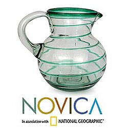 'Emerald Spiral' Glass Pitcher (Mexico)
