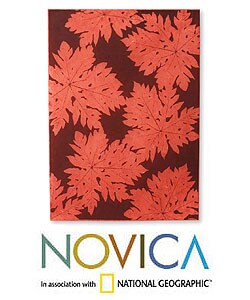 Set of 6 'Red Forest' Saa Wrapping Paper (Thailand)
