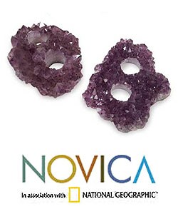 Amethyst 'Mystic Light' Candleholder (Brazil)