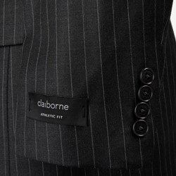 Claiborne Men's Grey Pinstripe Wool 3-button Suit