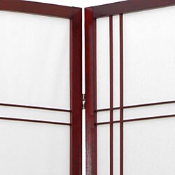 Wood and Rice Paper Double Cross 4-panel Shoji Screen (China)