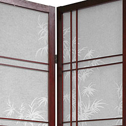 Wood and Rice Paper 6-panel Bamboo Tree Shoji Screen (China)