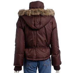 DKNY Women's Bomber Jacket with Faux Fur Hood