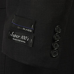 Bill Blass Men's Black Weave Wool Suit