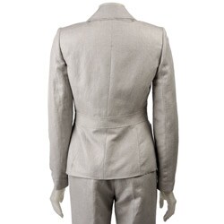 Tahari ASL Women's Tan Linen Textured Pant Suit