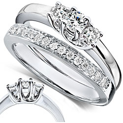 14k Gold 3/8ct TDW Diamond Bridal Rings Set (G-H, I1-I2)