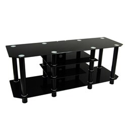 Dynasty 60-inch Black Glass TV Stand