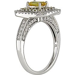 14k Gold Yellow Sapphire and 5/8ct TDW Diamond Ring