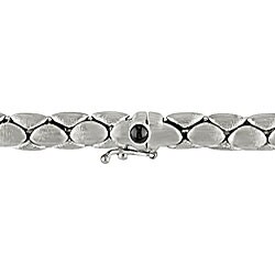 14k White Gold Cobra Necklace with Onyx Clasp