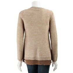 FINAL SALE Dolce Cabo Women's 3-button Beaded Sweater