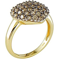 14k Gold 1ct TDW Champagne Diamond Heart Ring