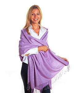 Himalaya Trading Co. Royal Lilac Pashmina and Silk Shawl