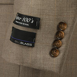 Bill Blass Men's Taupe Windowpane Wool Suit