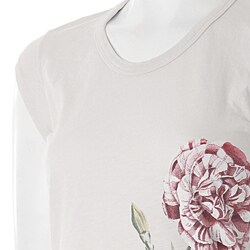 Lucky Brand Junior's Floral Print Cap-sleeve Tee