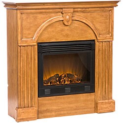 Luxemburg Plantation Oak Electric Fireplace with Remote