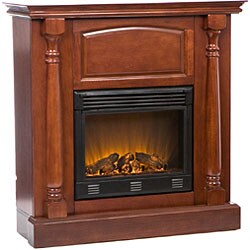 Grenoble Mahogany Electric Fireplace with Remote