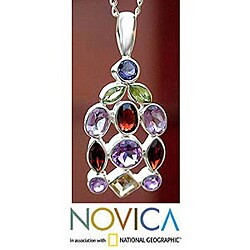 Amethyst and Garnet 'Color Cascade' Necklace (India)
