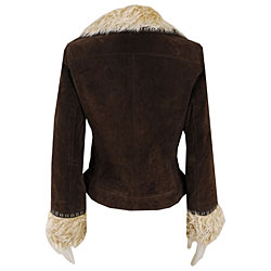 Colebrook Women's Leather Faux Fur Trim Jacket