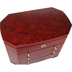 Classic Burlwood Cherry Jewelry Box