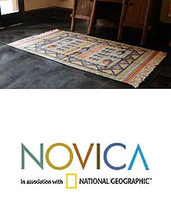 Indo 'Clouds' Wool and Cotton Rug (3' x 5')