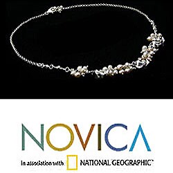 Sterling Silver and Pearl 'Wild Roses' Necklace (Thailand)