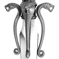 Twin King Cobra Daggers with Wood Stand