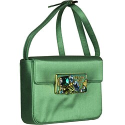Prada Green Satin Convertible Clutch