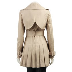 Miss Sixty Women's Double-breasted Pleated-bottom Trench Coat