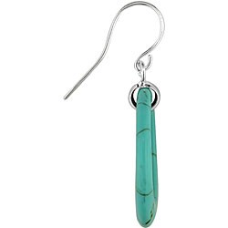 Sterling Silver Circle Turquoise Hook Earrings