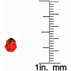 14k Gold and Enamel Ladybug Earrings