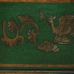 Handmade Chinese 'Coin' Green Leather Storage Box