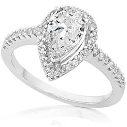 14k Gold 1 1/4ct TDW Pear-cut Diamond Ring (H, SI1)
