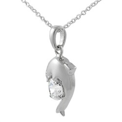 Sterling Silver Cubic Zirconia Dolphin Necklace