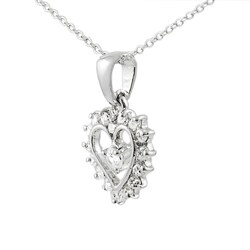 Sterling Silver Cubic Zirconia Heart Necklace